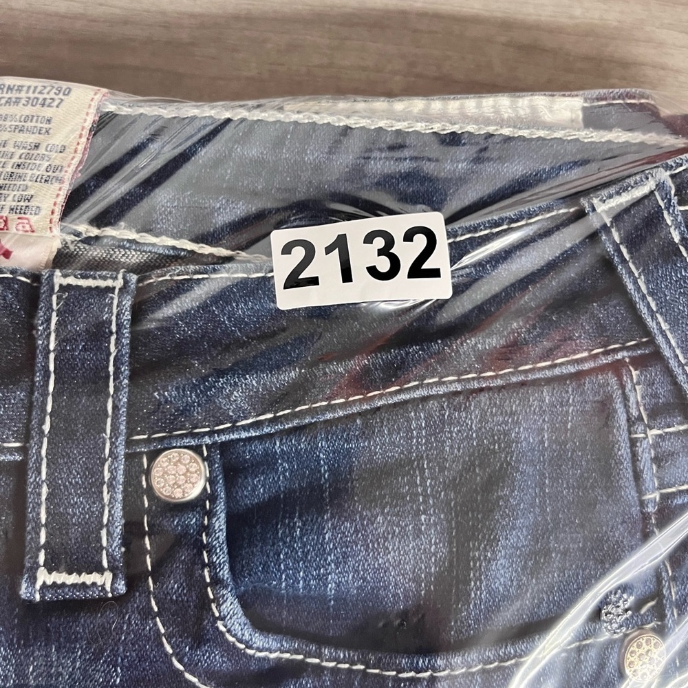 True Religion‎ Straight Leg Jeans Womens 29 Waist Stretch Blue Denim Cute 2132 - Picture 13 of 13